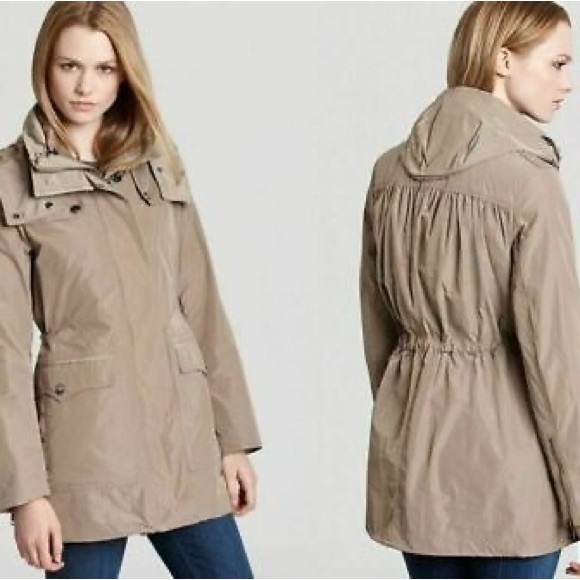 Burberry Brit GREEN Packable Hood Utility Coat Anorak Jacket WOMENS US 2 SMALL - Picture 1 of 14